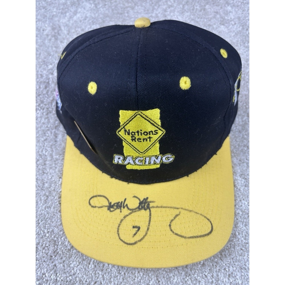 Vintage Micheal Waltrip NationRent #7 NASCAR Racing SnapBack Cap